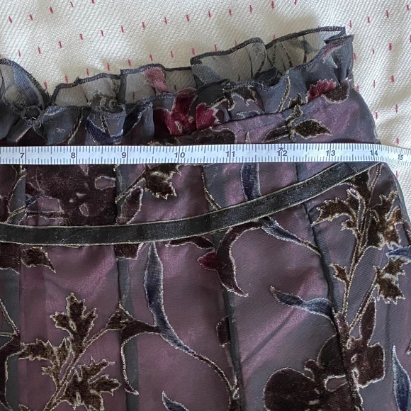 Fairytale Shimmer Floral Skirt with Black Tulle and Rose Wine Satin Sz S - Picture 10 of 13